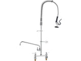 Commercial Faucet with Pre-Rinse Sprayer, 44" Height, 8" Center, 12" Swing Spout, Deck Mount Kitchen V952-JBSYCXSLTJBS3O1FMV0