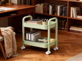 2 Tier Rolling Cart, Rolling Storage Cart With Handle And Locking Wheels, Kitchen Cart Laundry V1369-AZ3-W-09509