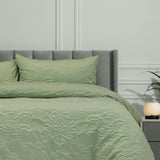 Ardor Adeline Sage Jacquard Damask Quilt Cover Set King V442-INT-QUILTCS-ADELINE-SAGE-KI