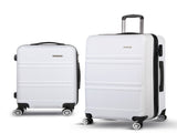 Wanderlite 20" 28" Luggage with TSA Lock Spinner Travel Suitcase Carry On Hard Shell Luggage Case LUG-ABS-LINE-2SET-WH
