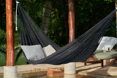 Outdoor undercover cotton Mayan Legacy hammock King size Black V97-TKBLACK