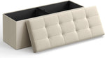 SONGMICS 109cm Folding Storage Ottoman Bench Beige V227-8498402101143