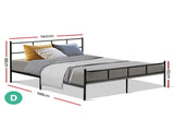 Artiss Bed Frame Double Metal Bed Frame SOL MBED-C-SOL-D-BK