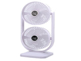 Dual Head Desk Fan USB Rechargeable 3 Speed Portable Electric Floor Fan for Home Office Dorm Travel V1294-YM0901-3113260000711
