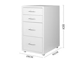 Levede 4 Drawer Office Drawers Cabinet White HO0402-WH