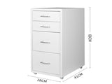 Levede 4 Drawer Office Drawers Cabinet White HO0402-WH_NZ