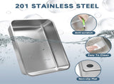 20L Large Anti-Leak Enclosed Cat Litter Box Stainless Steel Detachable Kitty Litter Tray with ABS V985-LIDLITTERBOX