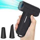 2-in-1 Electric Air Duster 130000 RPM Mini Blower with LED Light for Camping Home Car Black V1263-JX-7126-3