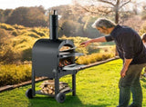 Outdoor Pizza Oven, 12" Pellet Fire Ovens, 2-Layer Pizza Oven Wood Fired, Wood Burning Outdoor V952-LSPSLHS458X48H85L001V0
