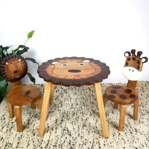 Lion Table + 2 Chairs Set V574-PLANET-TALI-CHLI-CHGI