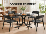 Gardeon 5PCS Outdoor Dining Set Table and Chairs Patio Furniture Garden Black ODF-DIN-5STFD-TX14-BK