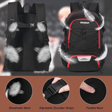 Basketball Backpack with Sneaker Compartment, Football Sports Training Bag with Red Zipper V1308-DSZKI-318