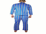 Mens Flannelette Pyjama Set Sleepwear Soft 100% Cotton PJs Two Piece Pajamas - Blue - 6XL V563-JSPJ3-149-6XL