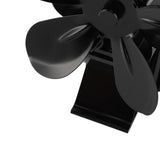 Wood Stove Fan Heat Powered Non Electric 5 Blades with Magnetic Thermometer Fireplace Burner V1294-YM0901-3114240088611