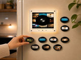Magnetic Music Box, NFC Rotating Vinyl Magnetic Fridge Music Player with LED Night Light, 9 Music V1192-AZ-W-34208