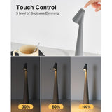 Portable LED Table Lamp 13.5" H Touch Control, 3 Brightness Levels, Rechargeable Desk Light for V1107-CS-GJTDHU