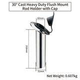 Heavy Duty Cast Stainless Steel Boat Fishing Rod Holder with Protective Cap for Yacht and Marine V1341-ZY-MVEAMBJ5-15