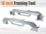 Woodworking Framing Spacer Tool with Bridge Design for Fast Stud Layout and Precise Spacing in Wall V1341-ZY-YJYQRRUN-16INCH-SILVER