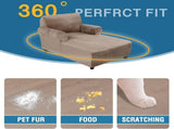 Velvet Chaise Lounge Cover - High Stretch Slipcovers for Living Room, Luxury Velvet Dog Covers, V1258-DP02-F-648