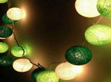 50 Ball Green Mix LONG 5m String Light Battery Box 5cm Cotton Ball Christmas Birthday Garden Special V382-GREENMIVBALLBATT50