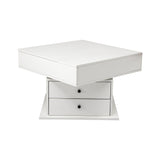 Artiss Lift Top Coffee Table Centre Table with Rotating Top Hidden Storage White FUR-AC-COF-01-WH