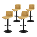 Artiss 4x Bar Stools Kitchen Swivel Gas Lift Chairs Brown BA-HY-9068-BRX4