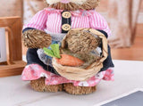 2 Pcs Handmade Straw Bunny Woven Standing Bunny Statue Decor for Indoor Child Party Striped V1294-YM0901-250120FB05-4
