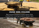 BAUMR-AG 40V Li-ion Powered 300KG / 300L Wheelbarrow, ATV Tow Bar, Deep V-tread Tyre, 2 Wheel Direct V219-MATPBRBM1M1A