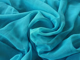 2 Sheer Voile Curtains 544cm x 230cm Drop+Hooks Pinch Pleat + Hooks, Lake Blue V702-CNA5-2-3 BLUE