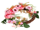 Artificial Flower Wreath Simulation Peony Door Hanging Garland Festivals Party DecorationPink V1294-YM0710-3115210132511