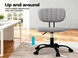 Artiss Armless Office Chair with Wheels, Ergonomic 360&deg Swivel Home Office Desk Chair, Height OCHAIR-M-1142-GY