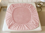 Velvet Fleece Fitted Sheet Bed Sheet, Plain Thermal Warm Bedding, Flannel Fitted Sheet, Super V1189-WXFWAL-20260319-00918