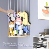 Corner Stuffed Animal Zoo Storage Rack - Elastic Cord Plush Toy Organizer V888-ELOSUNG55317