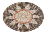 Round Grass Wall Ornaments 35cm Diameter Hand Knitting Hanging Woven Wall Baskets for Living Room V1294-YM0703-3115230050712