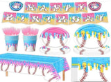 Ice Cream Baseball Theme Party Supplies Set for 10 Guests Includes Plates Cups Forks Napkins V1366-AZ2-W-14738