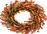 22 Inch Fall Flower for Front Door, Autumn Yellow Orange Forsythia Flower Indoor Outdoor V1258-DP02-C-2687
