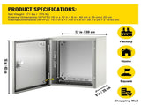 Steel Electrical Box 16'' x 12'' x 8'' Electrical Enclosure Box, Carbon Steel Hinged Junction Box, V952-DQXJSTCFS40X30X20V0