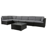 Veranda Fancy Grande Sofa Set V264-OTF-524S-BLK-AU-7PC