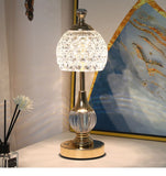 Luxury Metal Crystal Table Lamp, European Pineapple Eye Care Bedside Night Light with Dimmable 3 V888-ELOSUNG52743