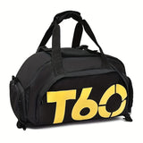 Travel Duffel Bag T60 Duffel Durable Travel Bag Stylish Gym Bag Weekend Bag - Black and yellow V1106-127-08936-BLA2-45-25-23CM