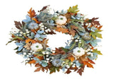 Fall Wreath for Front Door, Autumn Pumpkin Wreath Halloween Thanksgiving Wreath Door Hanging Party V1192-AZ-W-20958