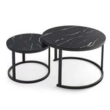 Coffee Table Round Marble Design Nesting Side Furniture V63-921091