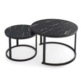 Coffee Table Round Marble Design Nesting Side Furniture V63-921091