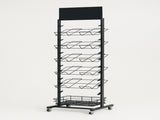 12 Tier Placemat Brochure Magazine Newspaper Display Rack Storage Stand on Wheels - Black Frame V563-99775