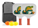 Fiberglass Pickleball Paddle Set of 2 with 4 Balls and Carry Bag - 185g Single Paddle V888-ELOSUNG18533