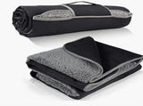 Black and Grey 3-Layer Waterproof Outdoor Blanket Portable, All-Weather Picnic & Camping Mat with V888-ELOSUNG36977
