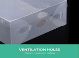 20 Pack Clear Shoe Storage Boxes, Foldable Stackable Organizer Cases V1188-MS-617-080
