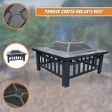 18" Square Metal Fire Pit Outdoor Heater V63-801967