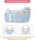 Blue 6 in 1 Adjustable Baby Carrier with Hip Seat in Light Green for Newborns and Toddlers V178-59272