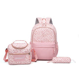 Pink Leopard Print Water-Resistant Backpack, Lightweight with Large Capacity, Laptop Compartment V1232-SJB-SJT-001